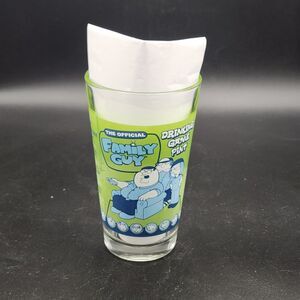 Family Guy Official Drinking Game Pint Glass Green 5.75 in.TV Show 2007 14 oz
